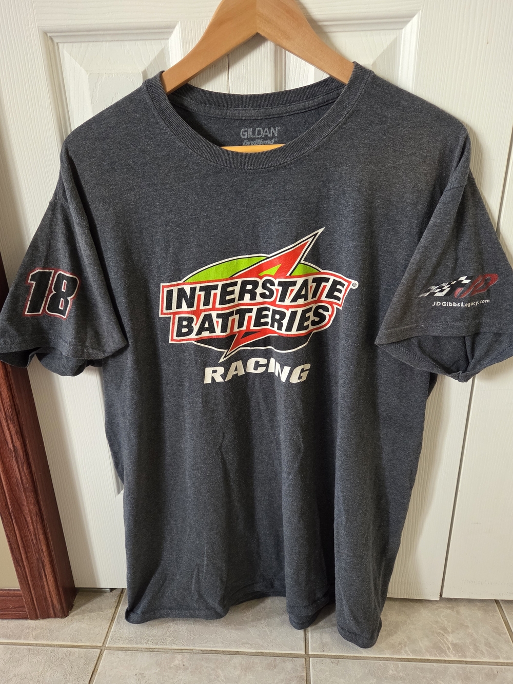 Vintage Gildan Interstate Batteries Racing - Charcoal - Bobby Labonte - Nascar